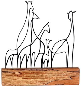 Διακοσμητικό Επιτραπέζιο 533BSG1119 30x3,5x35cm Natural-Black Aberto Design Metal,Wood