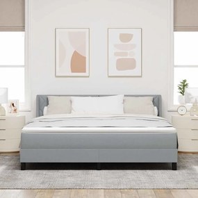 vidaXL Κρεβάτι box spring με στρώμα Ανοιχτό γκρι 180 x 200 cm