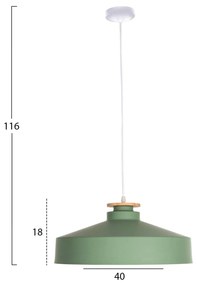 ΦΩΤΙΣΤΙΚΟ ΟΡΟΦΗΣ ΚΡΕΜΑΣΤΟ HM4159.05 ΠΡΑΣΙΝΟ ΜΕΤΑΛΛΙΚΟ ΚΑΠΕΛΟ Φ40x116Υεκ