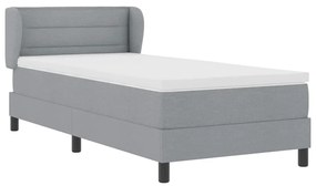 vidaXL Κρεβάτι box spring με στρώμα Ανοιχτό γκρι 80 x 200 cm ύφασμα