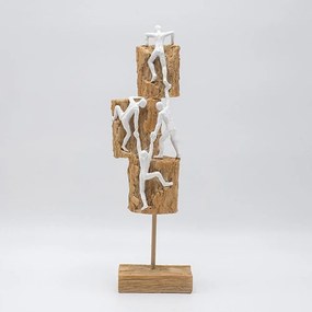 Διακοσμητικό Γλυπτό Με Φιγούρες Που Σκαρφαλώνουν 819-00782 10,5x8x33cm Natural-White Estheti Home Πολυρεσίνη