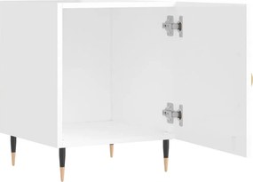 vidaXL Κομοδίνα 2 τεμ. Γυαλ. Λευκό 40 x 40 x 50 εκ. από Επεξεργ. Ξύλο