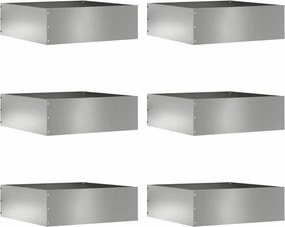 vidaXL Περίγραμμα γκαζόν 6 pcs Ασημί 40 x 40 x 13 cm