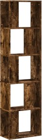 vidaXL Βιβλιοθήκη 5 Επιπέδων Καπνιστή Δρυς 45x23,5x162,5εκ. Επεξ. Ξύλο