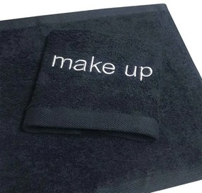 Πετσέτα Βαμβακερή Make Up 30x30εκ. Plain Line Μαύρη