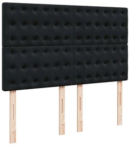 vidaXL Κρεβάτι Boxspring με Στρώμα Μαύρο 140x200 εκ. Βελούδινο