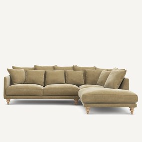 Γωνιακός καναπές από βελούδο stonewashed, Lazare