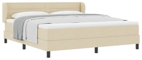 vidaXL κρεβάτι Box Spring με στρώμα  Κρεμ 180x200 εκ. Υφάσματος