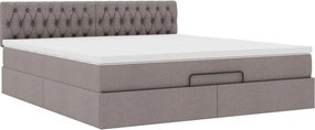 vidaXL Οθωμανικό κρεβάτι με στρώμα Taupe 180x200cm ύφασμα