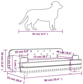 Κρεβάτι Σκύλου Κρεμ 90 x 53 x 30 εκ. Βελούδινο - Κρεμ