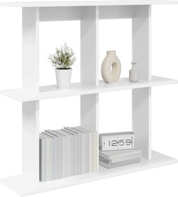 vidaXL Ράφι Τοίχου Επιτοίχιο Λευκό 80 x 20 x 75 εκ Επεξεργασμένο Ξύλο