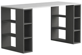 Γραφείο Colmar σε λευκή-ανθρακί απόχρωση 140x60x75εκ 140x60x75 εκ.