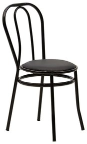 Καρέκλα &quot;WIEN&quot; από μέταλλο/τεχνόδερμα σε μαύρο χρώμα 39x85