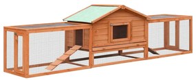vidaXL Κλουβί Κουνελιών 310x70x87 εκ. από Μασίφ Ξύλο Πεύκου/Ελάτης