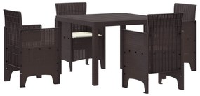 Σέτ φαγητού για κήπο 5 pcs Καφέ Rattan Polt