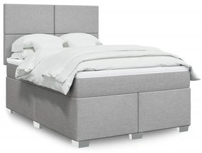 ΚΡΕΒΑΤΙ BOXSPRING ΜΕ ΣΤΡΩΜΑ ΑΝΟΙΧΤΟ ΓΚΡΙ 140X190 ΕΚ. ΥΦΑΣΜΑΤΙΝΟ 3290476