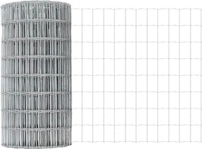vidaXL Εξωτερικό Ευρωπαϊκό Φράχτη Στήριξης 25 x 0,4 m Ασημί Δίχτυ