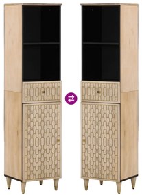 vidaXL Ντουλάπι Μπάνιου 38 x 33 x 160 εκ. από Μασίφ Ξύλο Μάνγκο