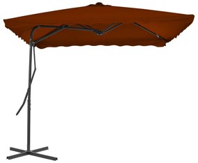 vidaXL Ομπρέλα Κήπου Τερακότα 250x250x230 εκ. με Ατσάλινο Ιστό