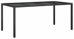 vidaXL Τραπέζι Κήπου για Φαγητό Μαύρο 190 x 90 x 75 cm Πολυ ράταν
