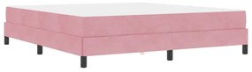 vidaXL Κρεβάτι box spring με στρώμα με στρώμα Ροζ 180 x 200 cm Βελούδο