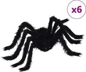 vidaXL Διακόσμηση Halloween Αράχνη 6 pcs Μαύρο 75 cm