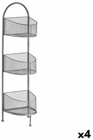 Ράφια Ασημί Μέταλλο 21,2 x 97 x 28,5 cm (4 Μονάδες)