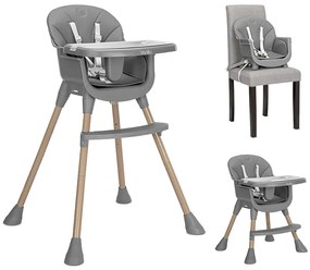 Καρεκλάκι φαγητού Vanilla 3in1 Grey Leather 10100572506 Lorelli