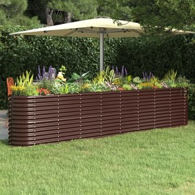 vidaXL Ζαρντινιέρα Καφέ 332x40x68 εκ. Γαλβανισμένος χάλυβας