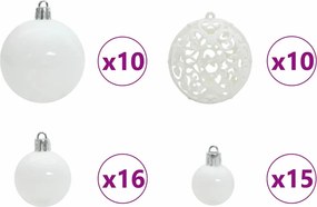 vidaXL Σετ Χριστουγεννιάτικων Στρογγυλών Μπαλίτσων 120 pcs Λευκό