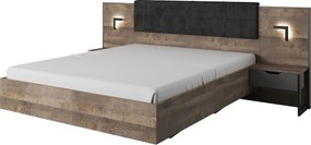 Lh-homefurniture Σετ Κρεβατοκάμαρας Arden Sand gragne+matera 160x200 3τμχ ARDEN-BED+11