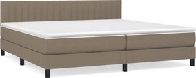 vidaXL Κρεβάτι Boxspring με Στρώμα Taupe 200x200 εκ. Υφασμάτινο