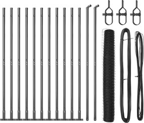 vidaXL Στύλος Περιφράξεων Γκρι 25 x 0,8 m (50 mm πλέγμα)