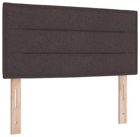 vidaXL Κρεβάτι με στρώμα  Σκούρο Καφέ 90x200 εκ. Υφάσματος