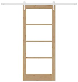 vidaXL Ολισθητή Πόρτα Καφέ 86 x 198.5 cm Ξύλο και μέταλλο