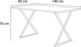 Τραπέζι Bette Megapap χρώμα φυσικό οξιάς - ανθρακί 140x80x76εκ.