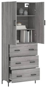 vidaXL Ντουλάπι Γκρι Sonoma 69,5 x 34 x 180 εκ. Επεξεργασμένο Ξύλο