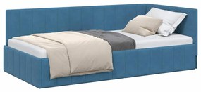 vidaXL Κρεβάτι Γωνίας με κεφαλάρι Μπλε 100 x 200 cm Βελούδο