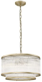 Φωτιστικό Οροφής Karolina 4259000 E14 Clear-Gold Viokef Metal, Glass