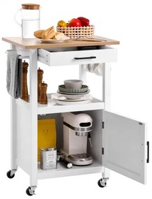VEVOR 45x59cm Kitchen Island Cart Rolling Storage Table with Single Door Cabinet