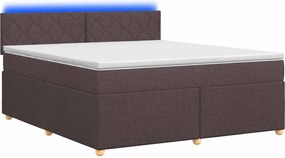 vidaXL Κρεβάτι box spring με στρώμα Σκούρο Καφέ 160 x 200 cm Ύφασμα