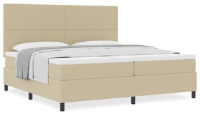 vidaXL Κρεβάτι με Στρώμα Ανοιχτό Πράσινο Γκρι 200x200 εκ. Ύφασμα Κορντόι