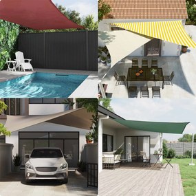 vidaXL Πανί σκιάς Κίτρινο και Λευκό 4 x 4 x 4 m 100% Πολυέστερ Οξφόρδη
