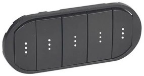 Πλακίδιο 5πλου Φωτεινού Διακόπτη Graphite Celiane 067906 Legrand-67906-Ανθρακί 067906