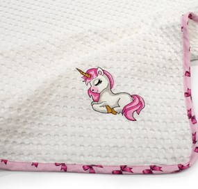 Κουβέρτα Πικέ Αγκαλιάς (80x110) Dimcol Unicorn 188 White-Pink