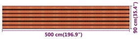 Διαχωριστικό Βεράντας Πολύχρωμο 90 x 500 εκ. από HDPE - Πολύχρωμο
