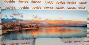 Εικόνα ηλιοβασίλεμα πάνω από τη λίμνη - 150x50
