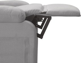 vidaXL Πολυθρόνα Μασάζ Ηλεκτρική Ανοιχτό Γκρι Υφασμάτινη