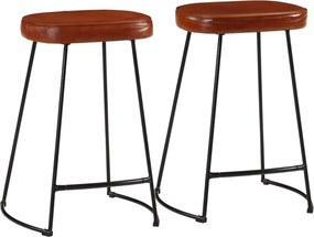 vidaXL Σκαμπό Μπαρ 2 τεμ. Σκούρο Καφέ 41x29x62 εκ.