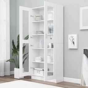 vidaXL Βιτρίνα Λευκή 82,5 x 30,5 x 185 εκ. Επεξ. Ξύλο